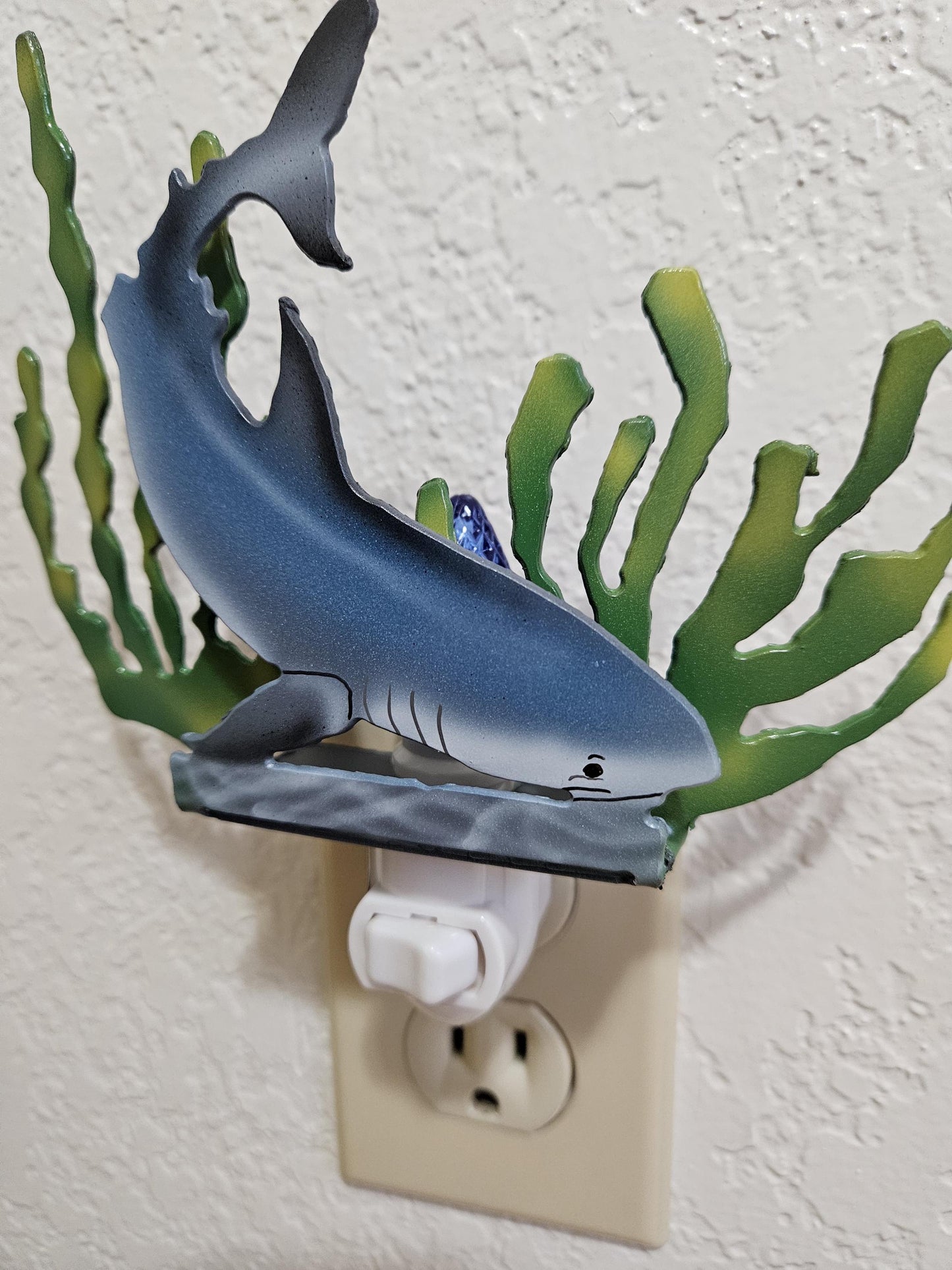 Blue Shark Night Light- Made from durable, hand-painted steel