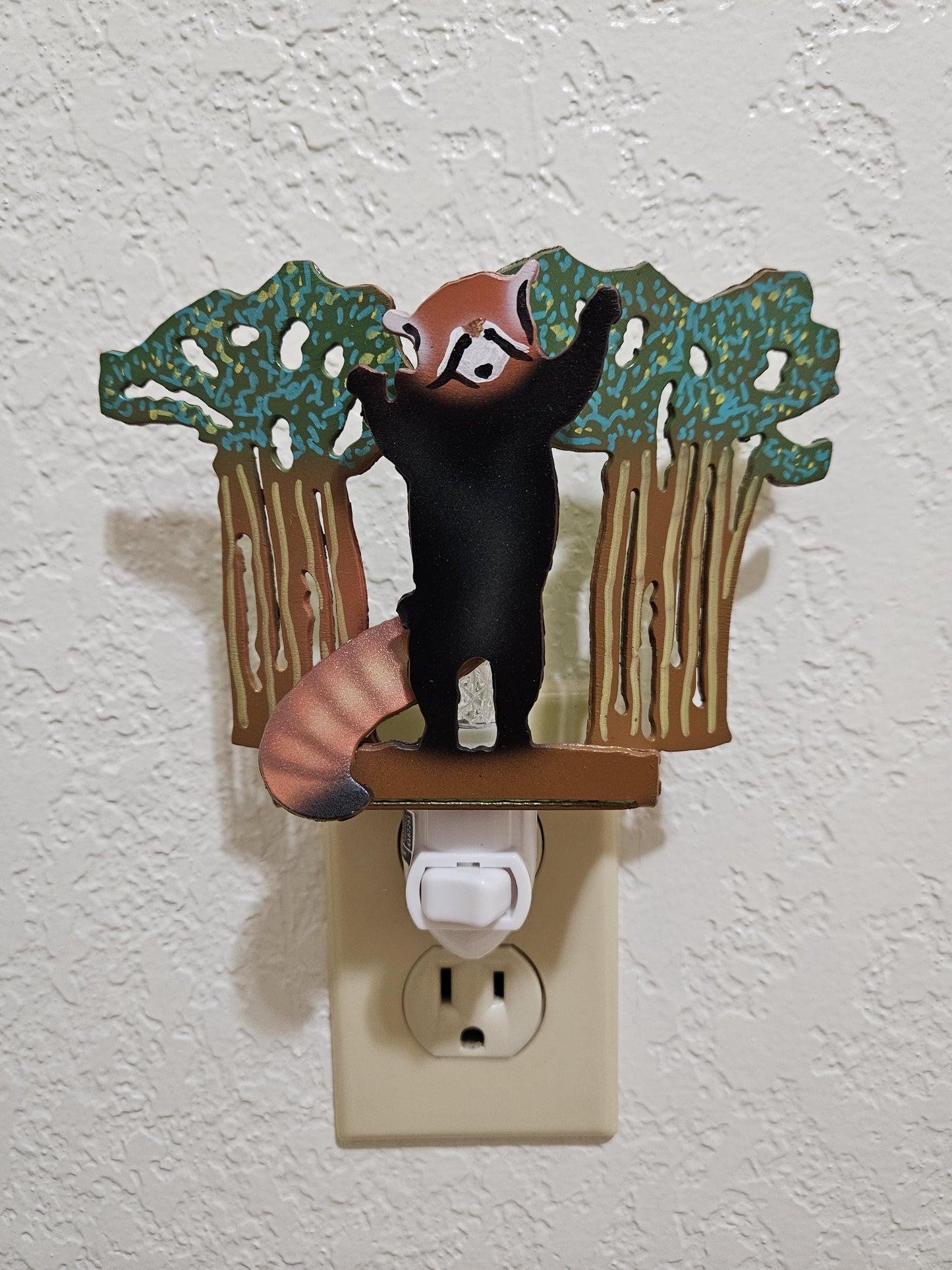 Red Panda Walking on its Hind Legs as a Night Light- made out of durable, hand-painted steel