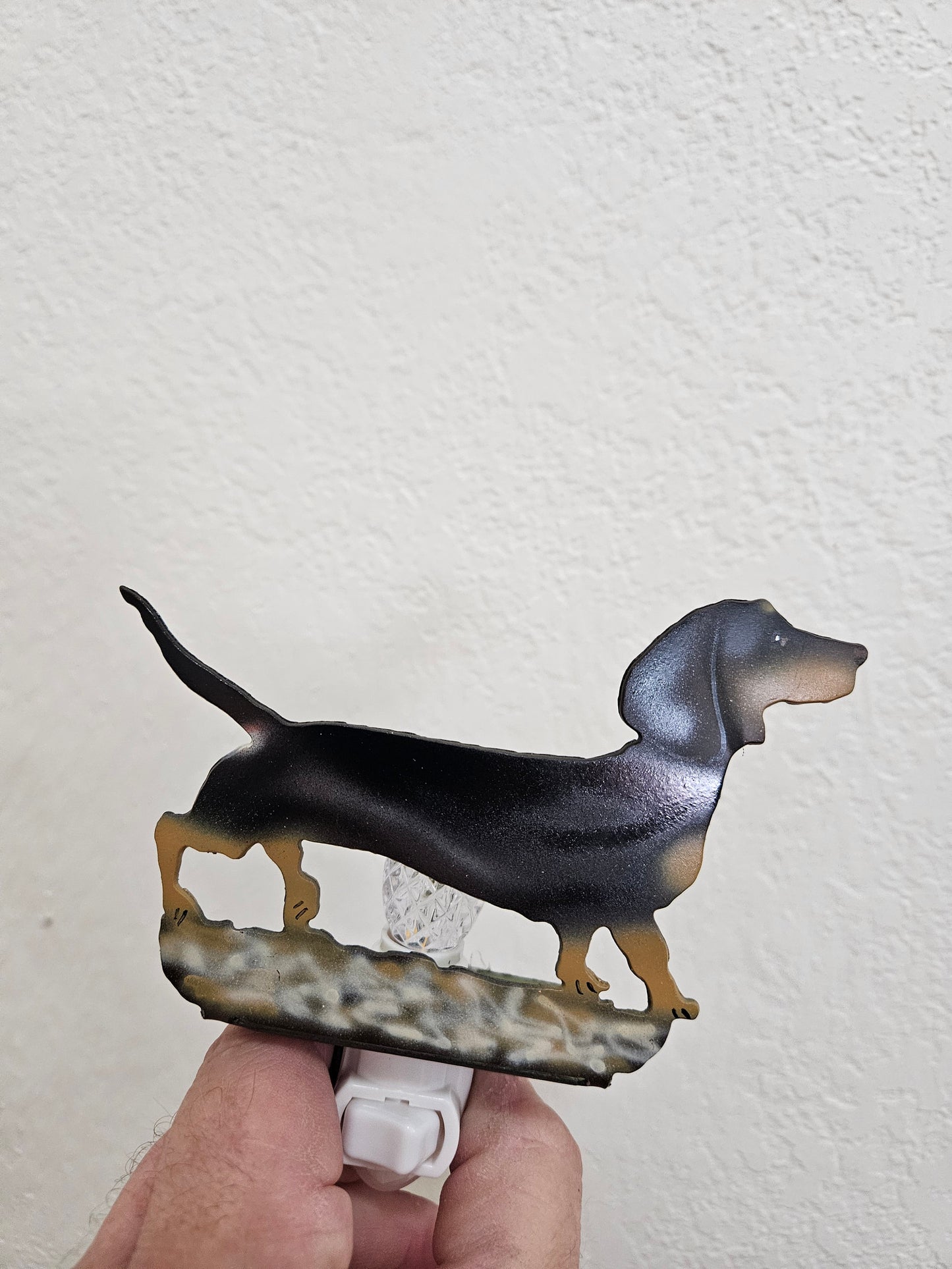 Black and Tan Doxie Wiener Dog Dachshund Night Light made out of Durable Steel