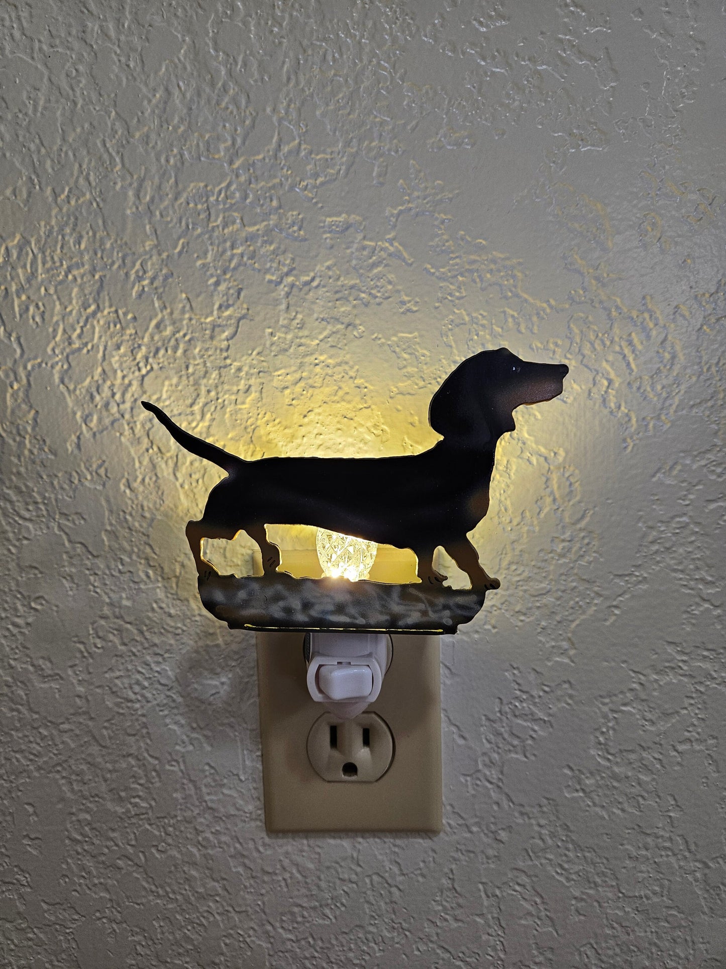 Black and Tan Doxie Wiener Dog Dachshund Night Light made out of Durable Steel