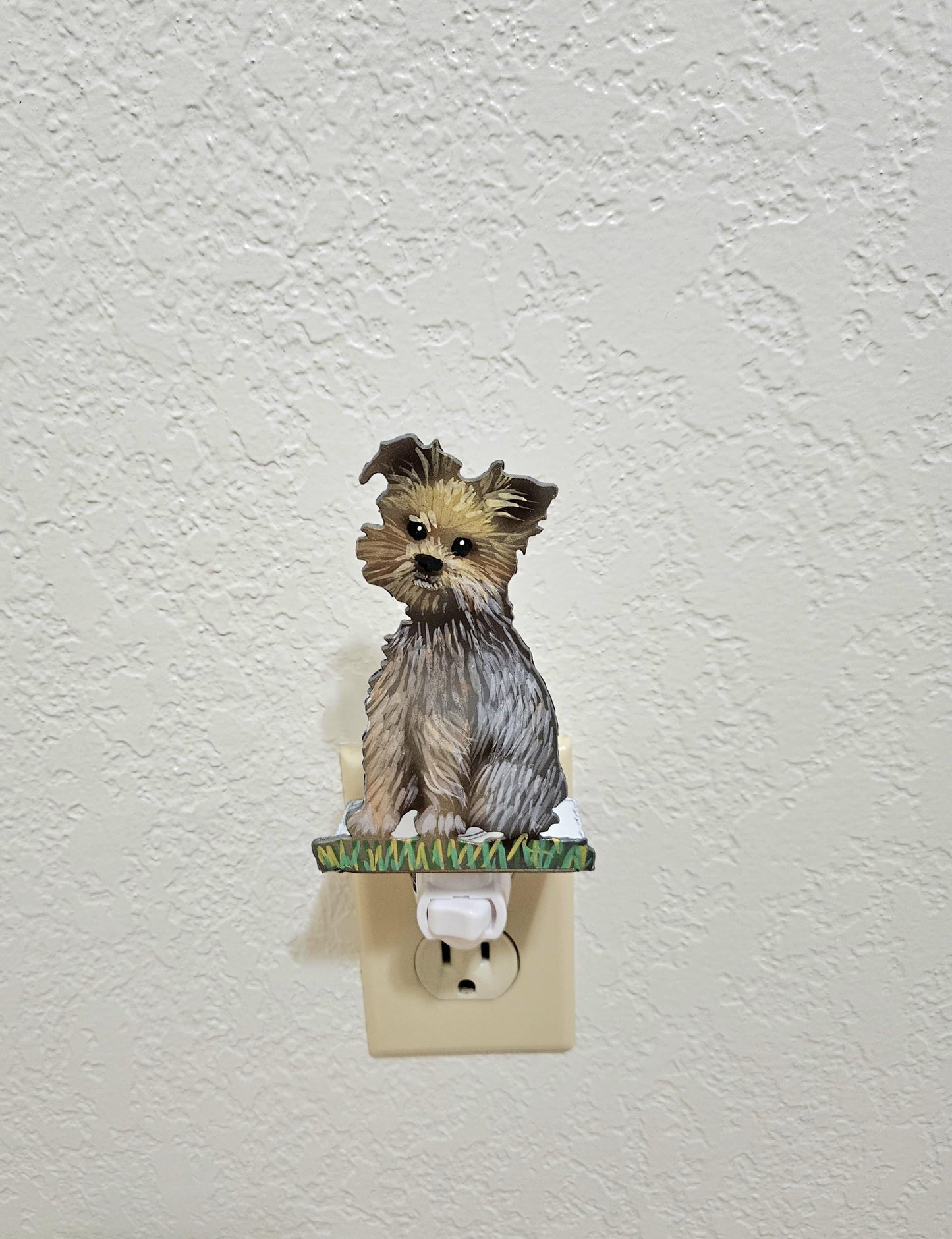 Yorkie Art as a Night Light- made out of durable, hand-painted steel