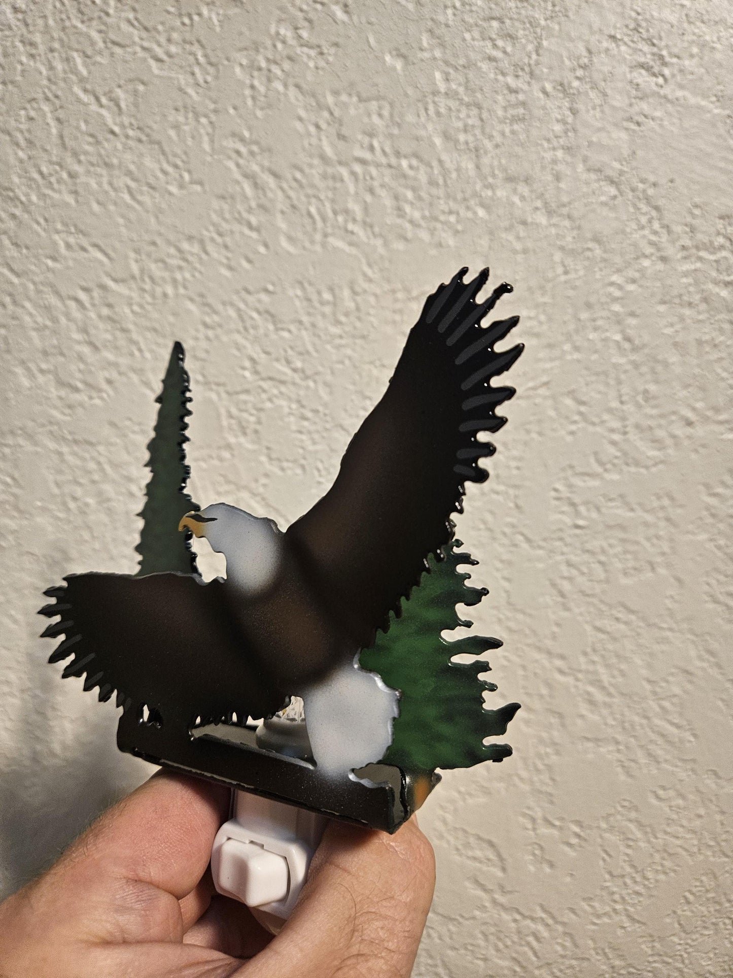 Bald Eagle Art as a Night Light- made out of durable, hand-painted steel