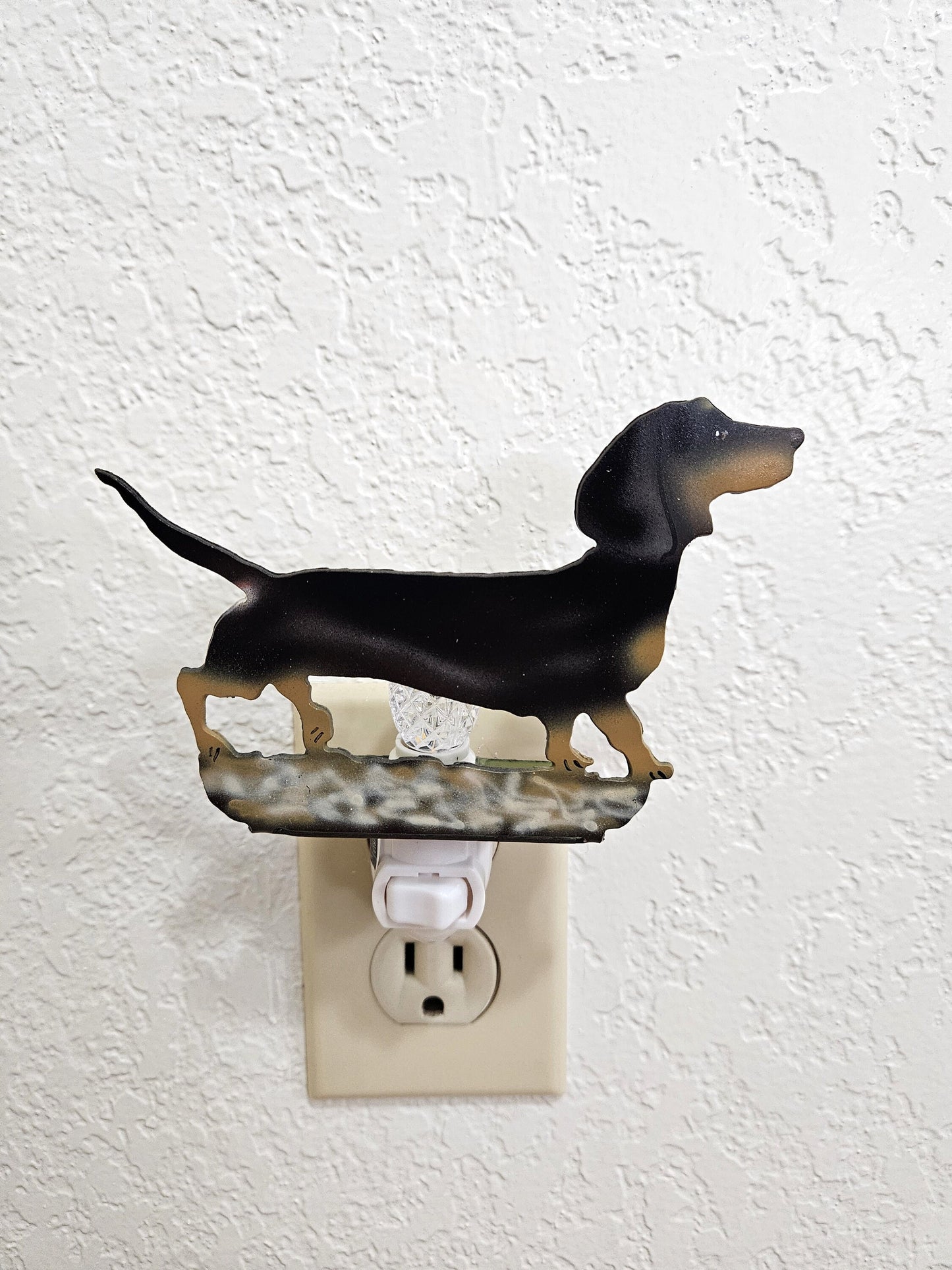 Black and Tan Doxie Wiener Dog Dachshund Night Light made out of Durable Steel