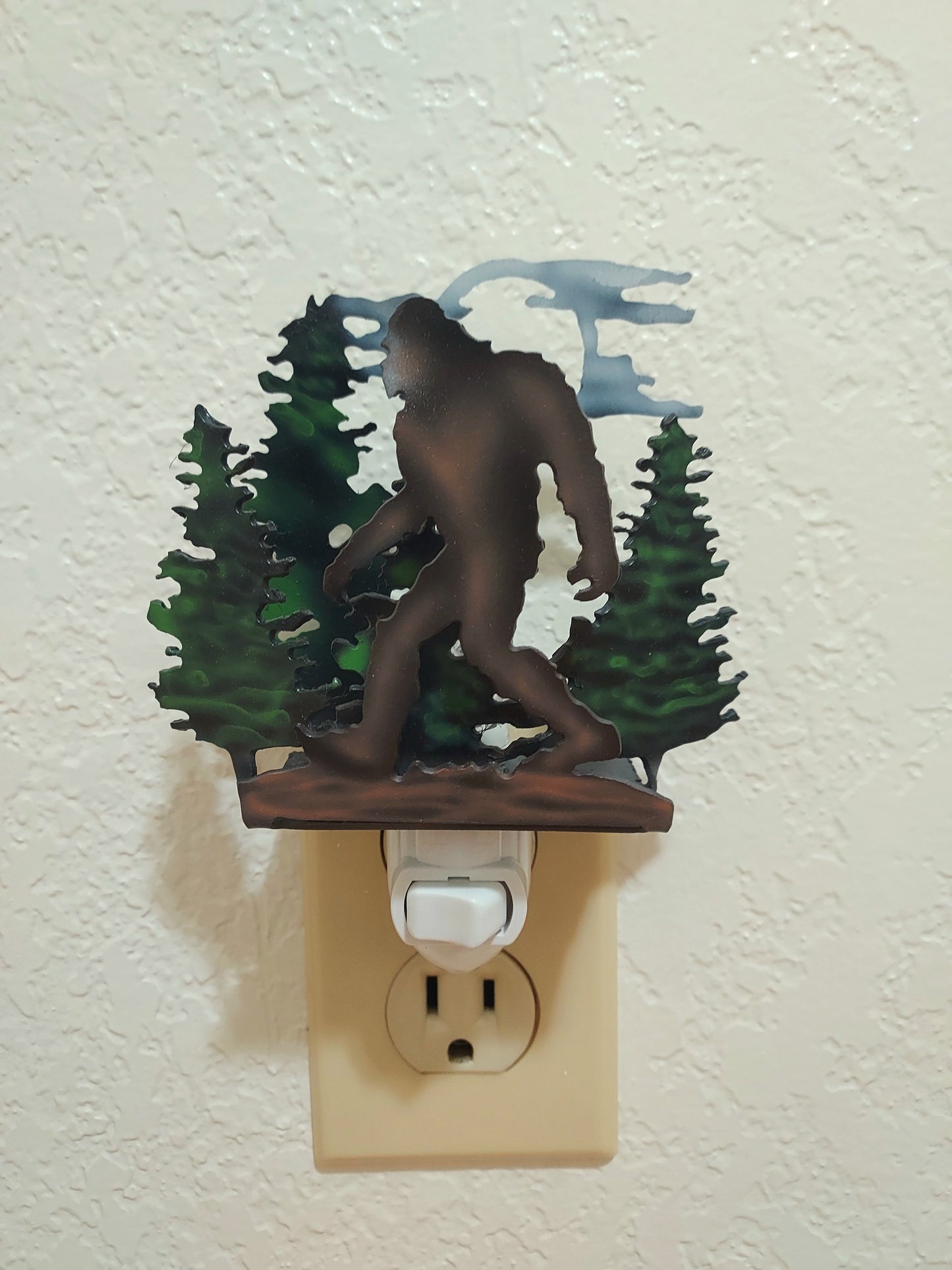 Sasquatch Bigfoot Art as a Night Light made out of Durable Steel in America