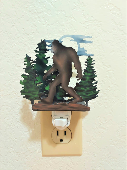 Sasquatch Bigfoot Art as a Night Light made out of Durable Steel in America