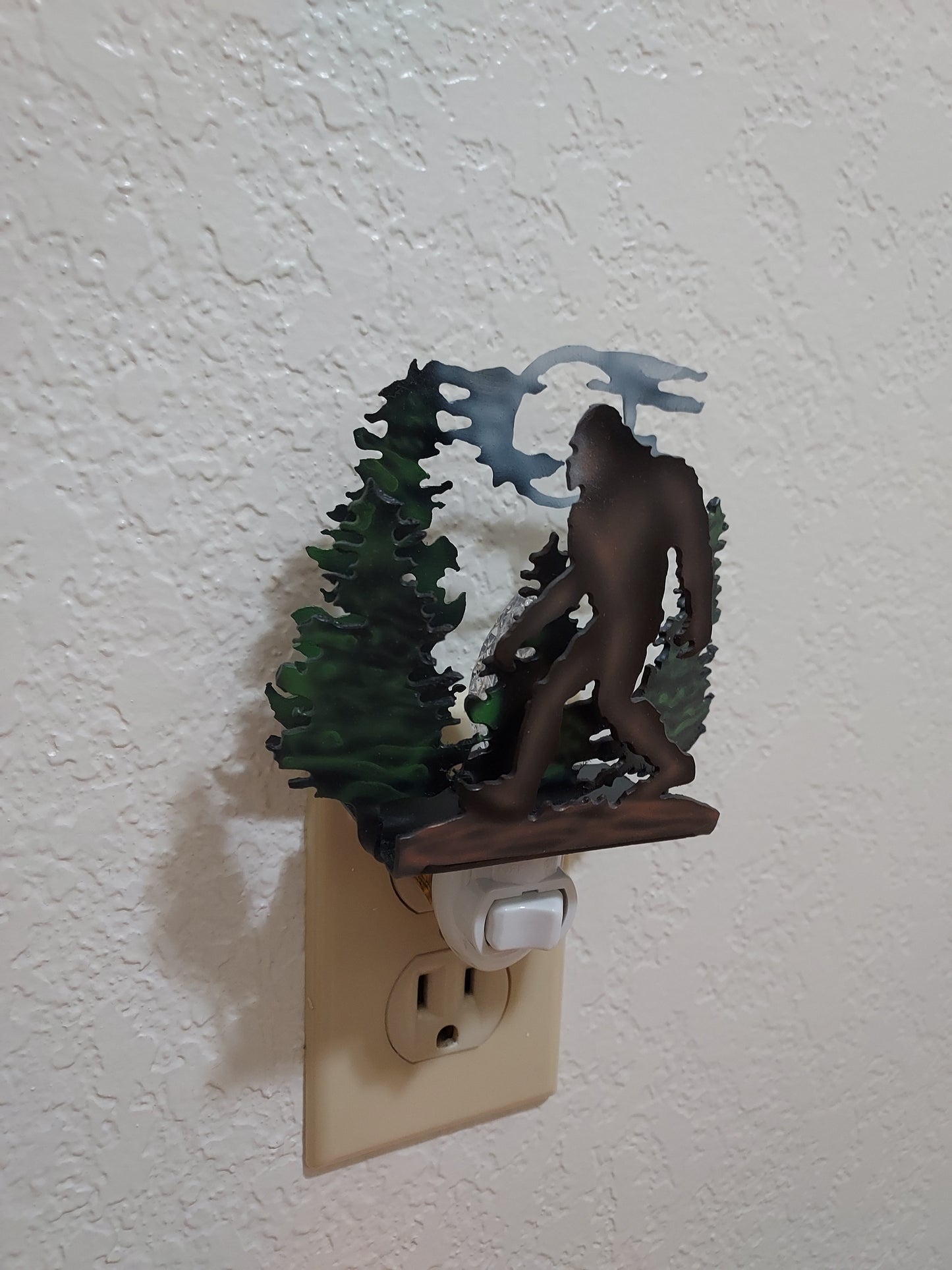 Sasquatch Bigfoot Art as a Night Light made out of Durable Steel in America