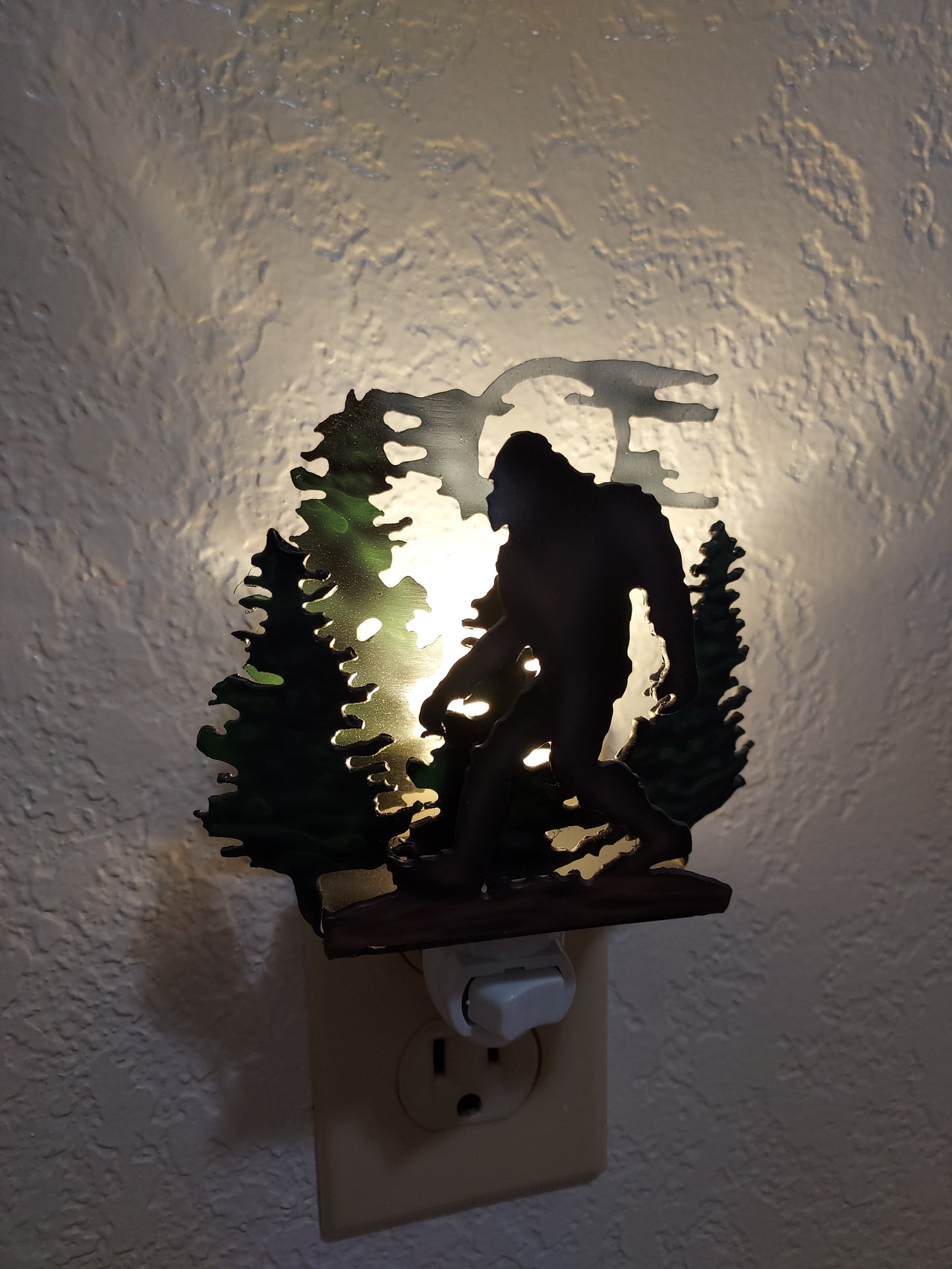 Sasquatch Bigfoot Art as a Night Light made out of Durable Steel in America