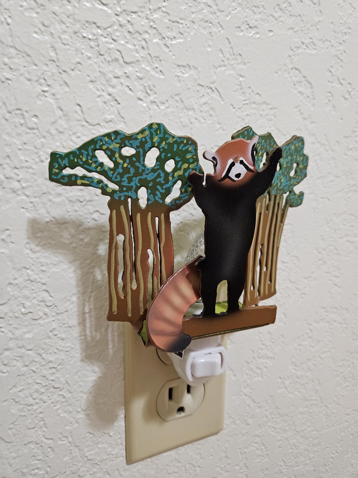 Red Panda Walking on its Hind Legs as a Night Light- made out of durable, hand-painted steel