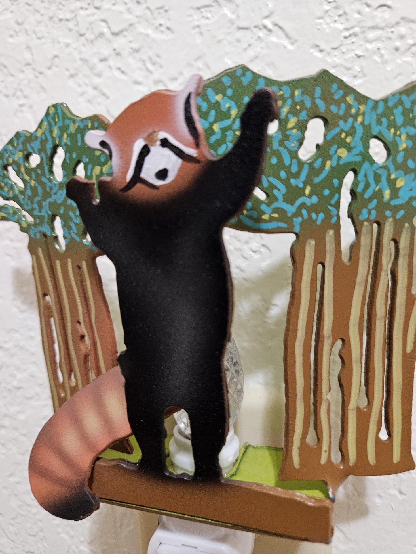 Red Panda Walking on its Hind Legs as a Night Light- made out of durable, hand-painted steel