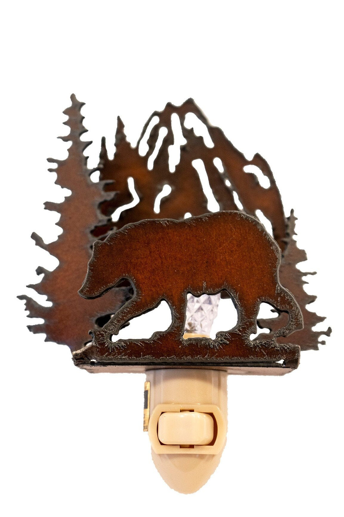 Bear Night Light made out of Rustic Steel