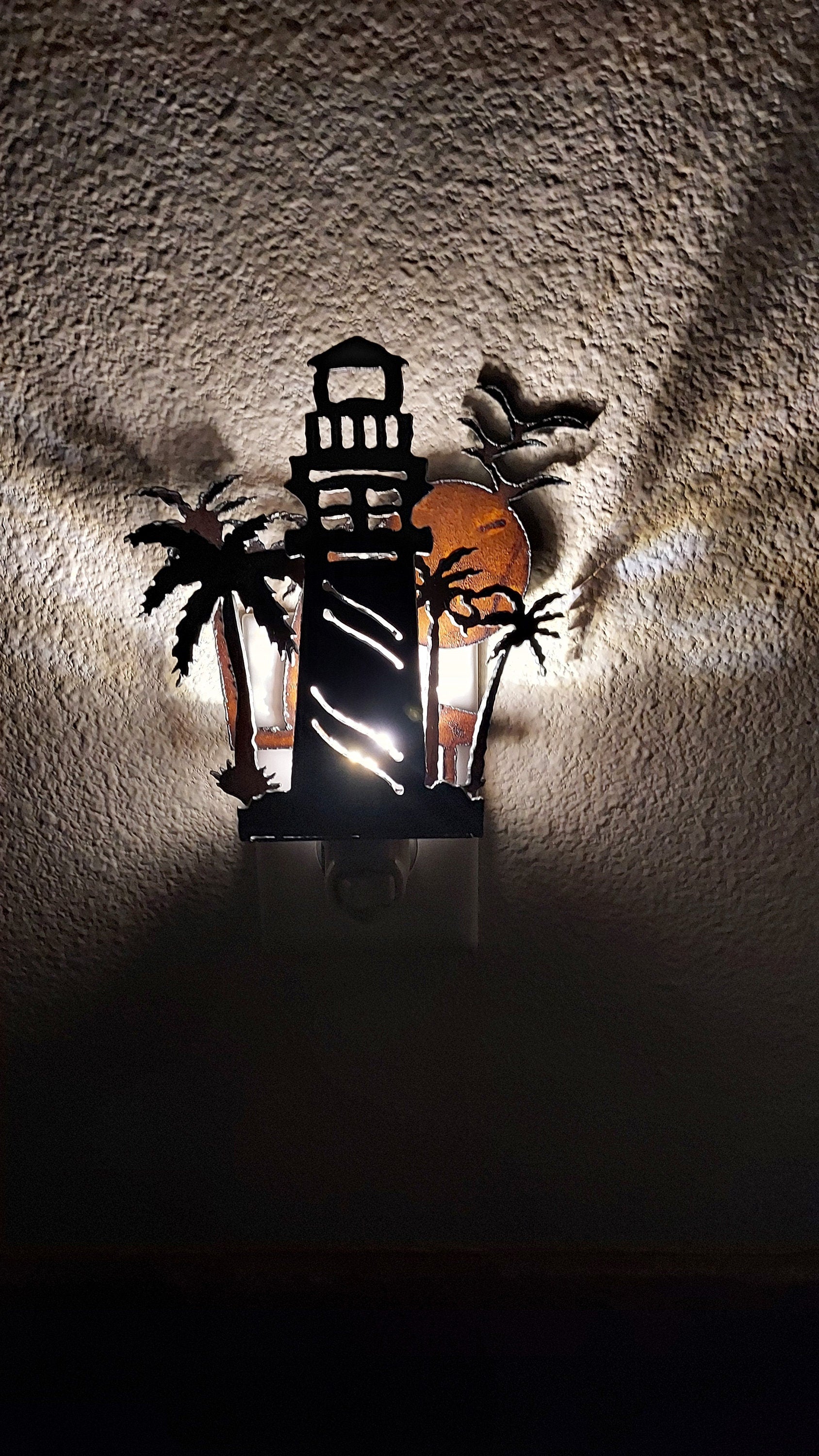 Lighthouse Nightlight Functional Vintage-Inspired Art with 7 Year LED Bulb