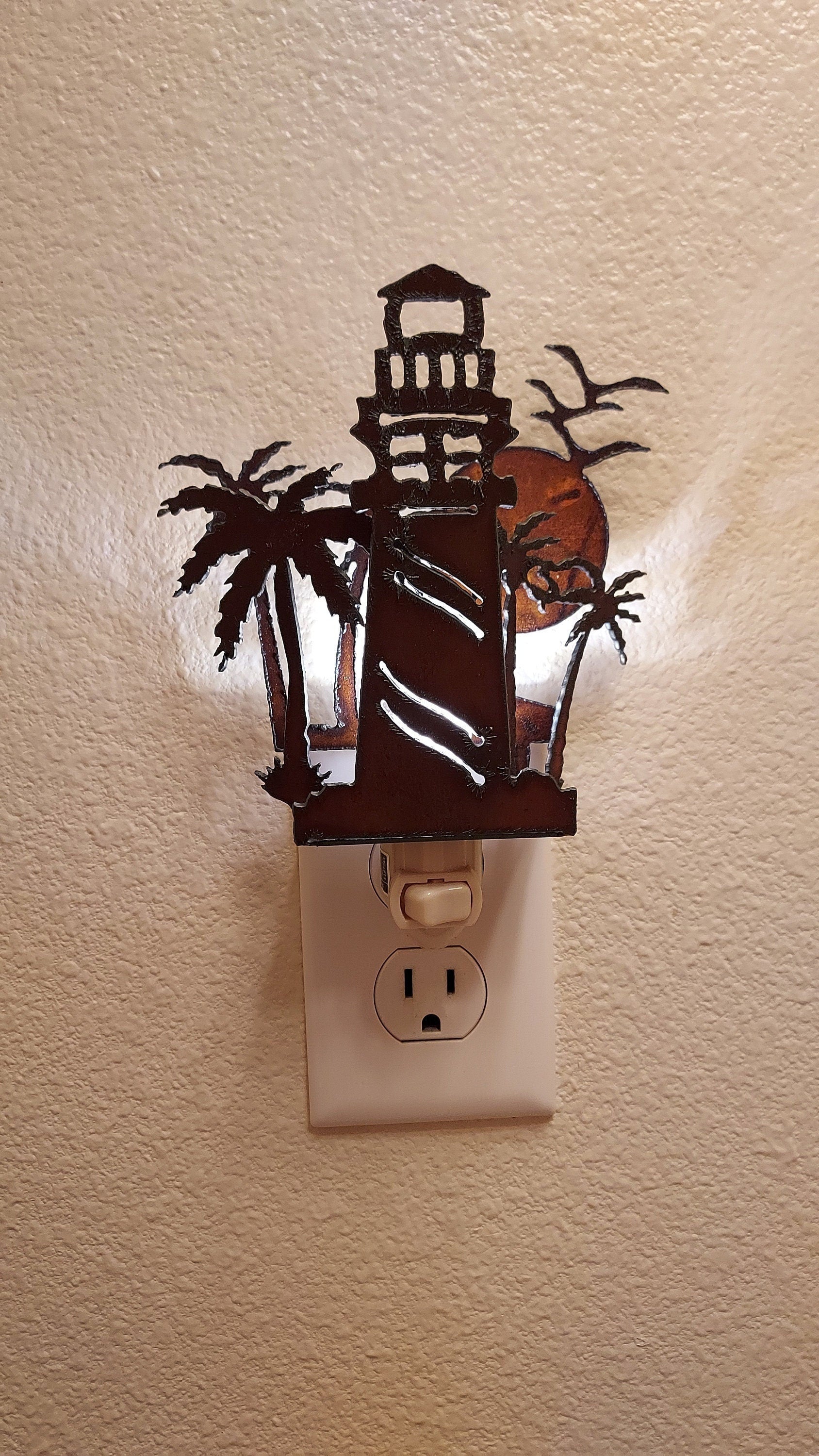 Lighthouse Nightlight Functional Vintage-Inspired Art with 7 Year LED Bulb