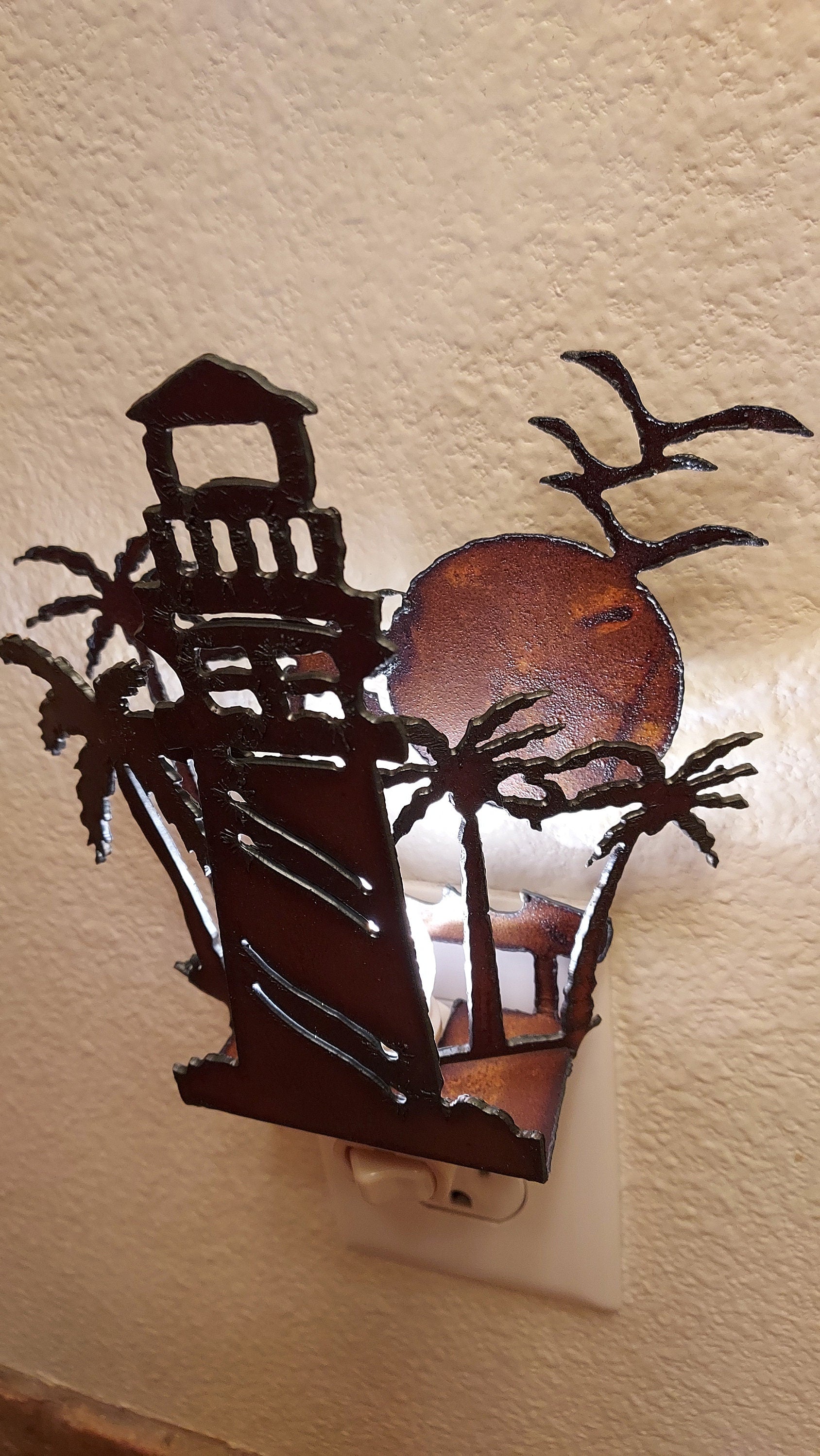 Lighthouse Nightlight Functional Vintage-Inspired Art with 7 Year LED Bulb