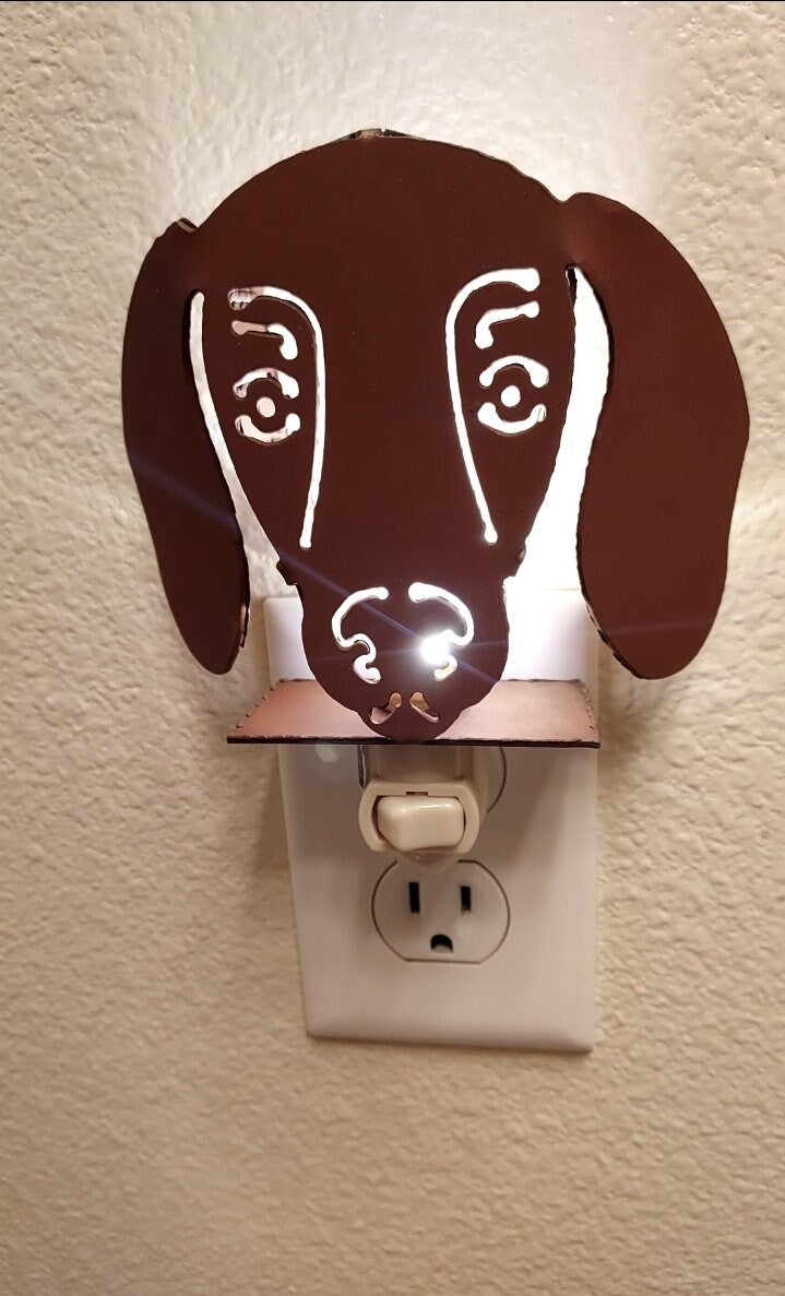 Dachshund Doxie Wiener Dog Night Light made out of Rusted Steel